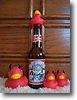 (Devil Duckie and Ducklings present) Autographed Budweiser Beer Bottle Slide